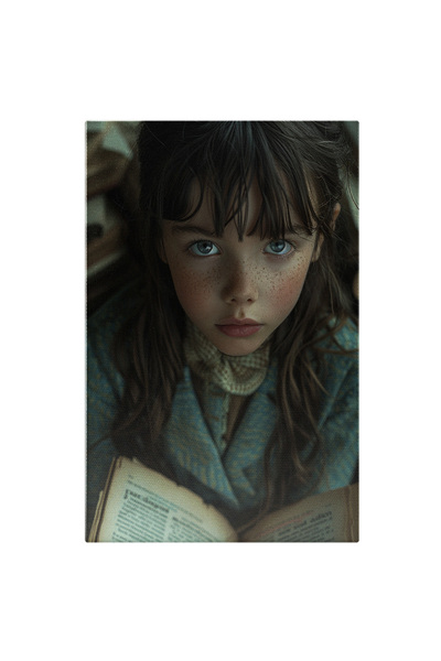 StoryGift Romania Tablou Canvas: Fetiță Cu Breton Și Ochi Albaștri Se Uită În...