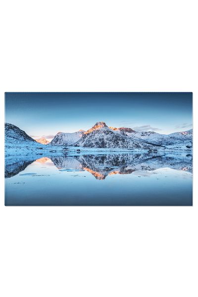 StoryGift Romania Tablou Canvas: Peisaj Nordic In Iarna - Norvegia, Natura, Reflectie, Stanci