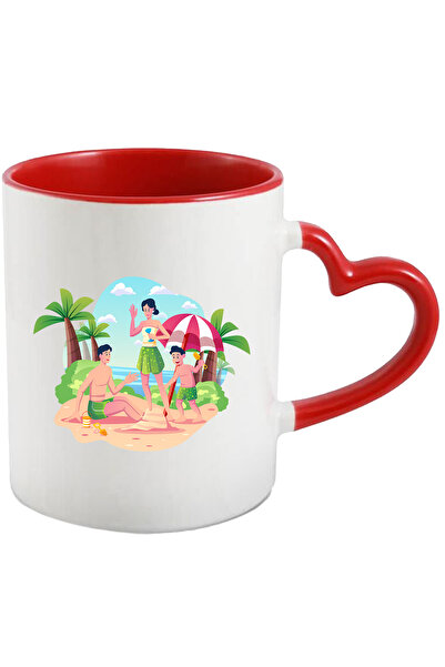 StoryGift Romania Cana Cu Palmier, Ocean, Nisip, Familie, Cer, Multicolor 330...