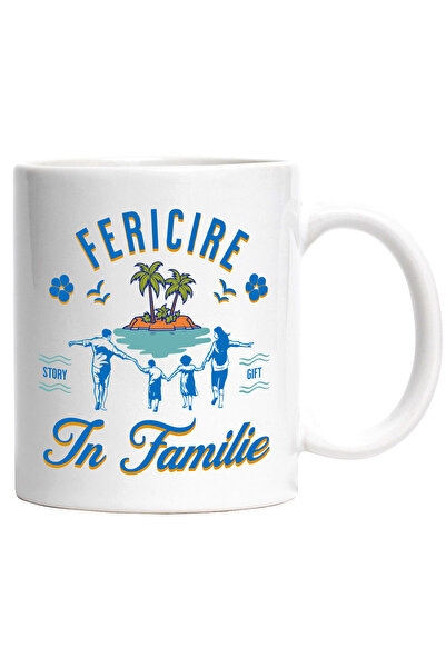 StoryGift Romania Cana cu Portret Familie Insula tropicala, Text Fericire in ...