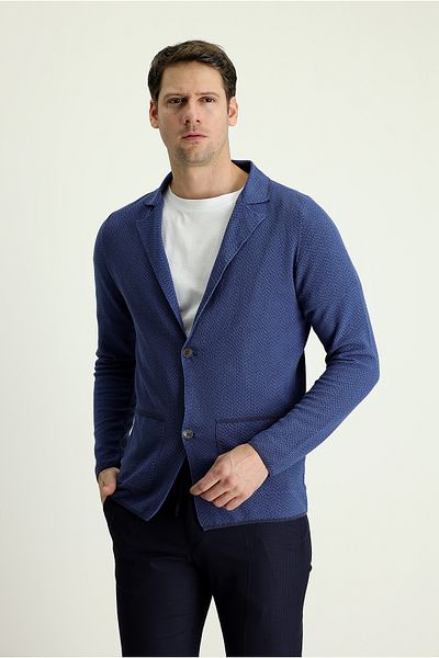 Kiğılı Slim Fit Slim Fit Patterned Cotton Knitwear Cardigan
