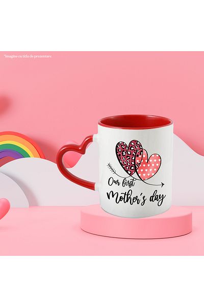 StoryGift Romania Mug with the message "Our first Mother's Day", first mother's day, illustration, mother, in, With, STG