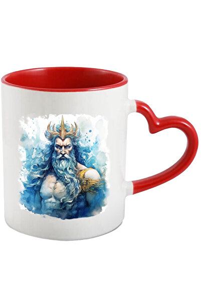 StoryGift Romania Cana Cu Poseidon, Zeu, Mitologie Greaca, Watercolor, Multic...