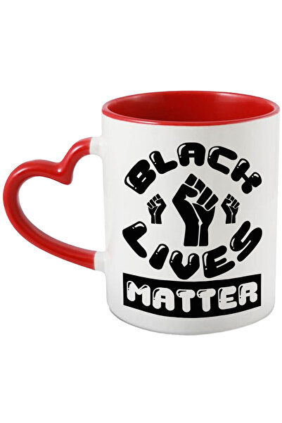 StoryGift Romania Cana cu pumni ridicati si textul "Black lives matter" - vietile negre conteaza c, Cu Maner Inim STG