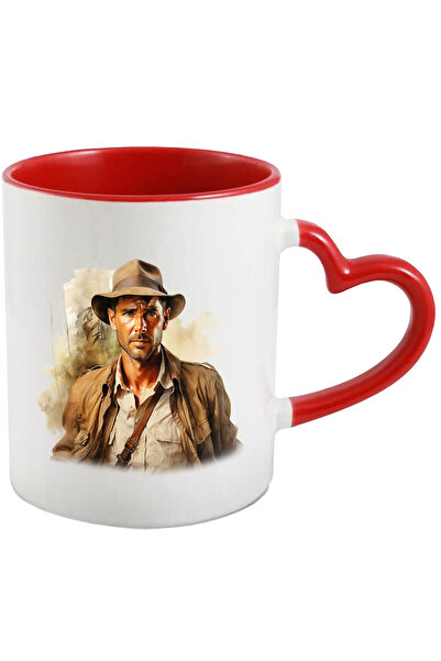 StoryGift Romania Cana Cu Indiana Jones, Personaj Fictiv, x Film, Aventura, Multicolor 330 ml, Cer, Cu Maner Inim STG