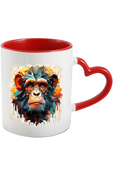 StoryGift Romania Cana Cu Maimuta, Mosaic, Geometric, Picaturi De Vopsea, Mul...