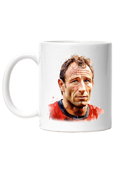 StoryGift Romania Cana Cu Dennis Bergkamp, Fotbalist, Sportiv, Jucator, Multicolor 330 ml, Ceramic, Cu Maner Alb