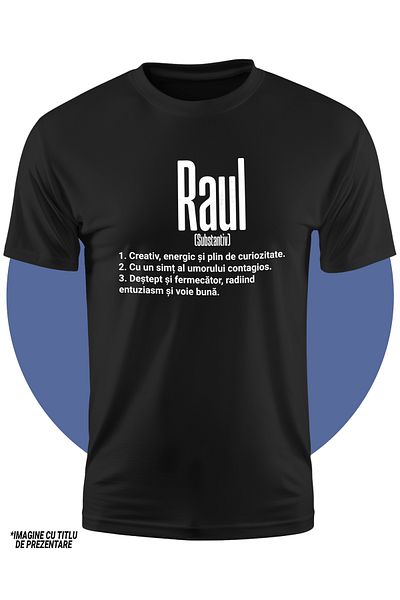 StoryGift Romania Tricou Copii Baieti Cu Numele Raul, Cu Mesaj Motivational, Creativ, Energic, Curios, ,stg