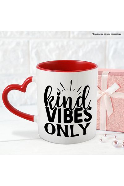 StoryGift Romania Mug for those who are positive with the message "Kind vibes only" - just vibrations/, With ,STG