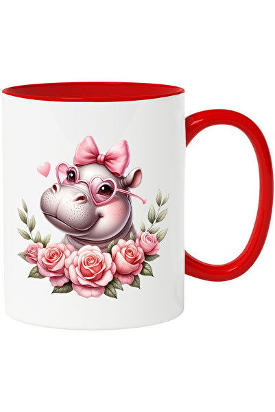 StoryGift Romania Cana cu o femela hipopotam care poarta niste ochelari in fo...