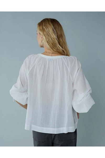 AMERICAN EAGLE Ae Tie Sleeve Button-up Top