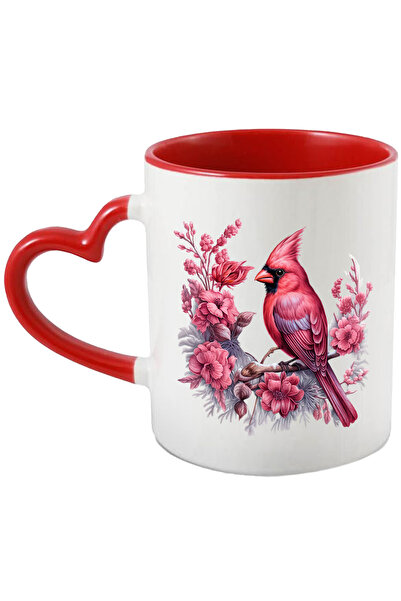 StoryGift Romania Cana cu o pasare roz | ilustratie | floricele | ramura | se...