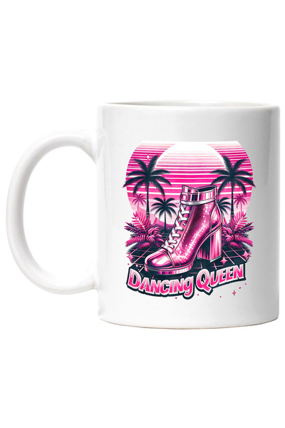 StoryGift Romania Cana cu mesajul "Dancing queen", ilustratie, stil retro, ve...