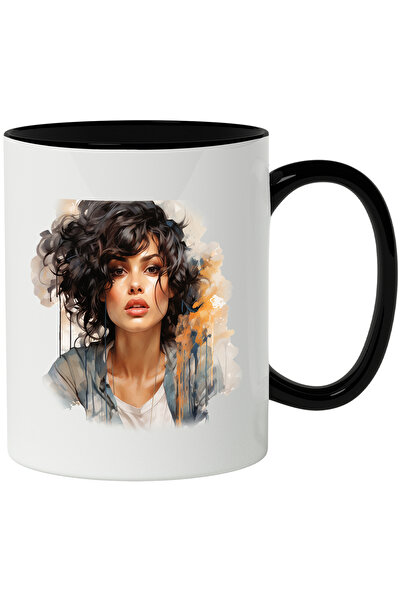 StoryGift Romania Cana Cu Selena Gomez, Cantareata Celebra, Actrita, Hollywood, Multicolor 330 ml,, Cu Maner Negru