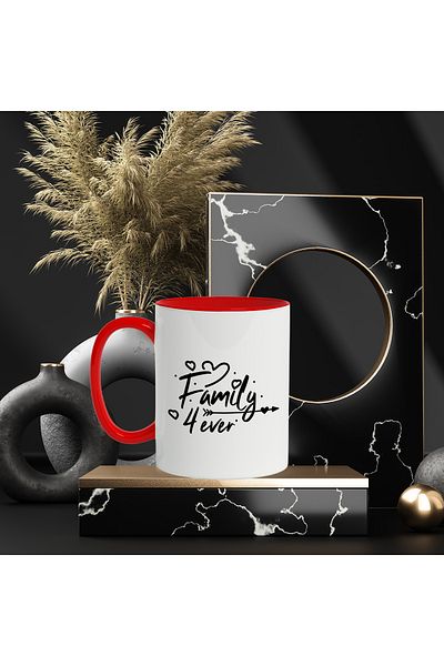 StoryGift Romania Mug with hearts for those who value family the most and the message "Fam, Cu, STG"
