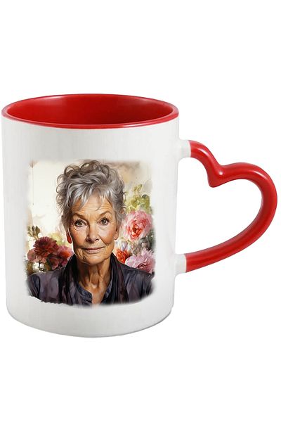 StoryGift Romania Cana Cu Judi Dench, Actrita Celebra, Film, Serial, Multicolor 330 ml, Ceramica c, Cu Maner Inim STG
