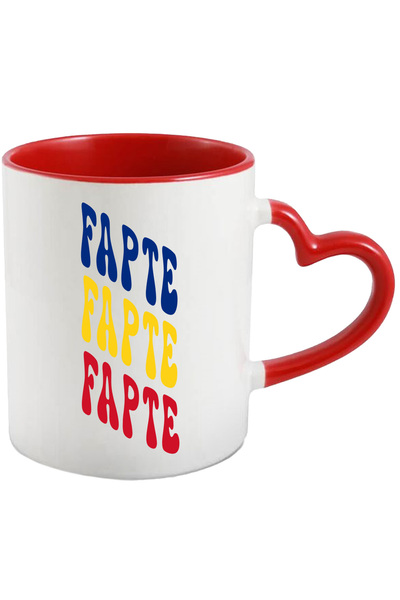 StoryGift Romania Cana Cuvantul Fapte, in Culorile Steagului Romaniei, Rosu, ...