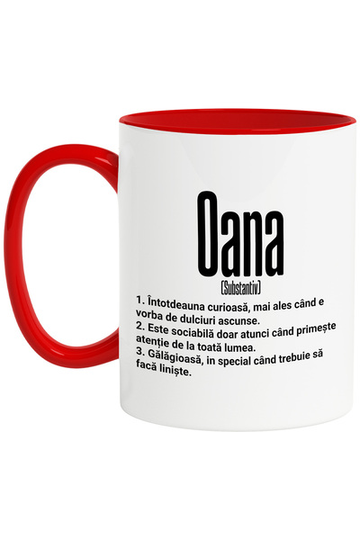 StoryGift Romania Cana Cu Numele Oana, si Mesaj Amuzant, Curioasa, Sociabila,...