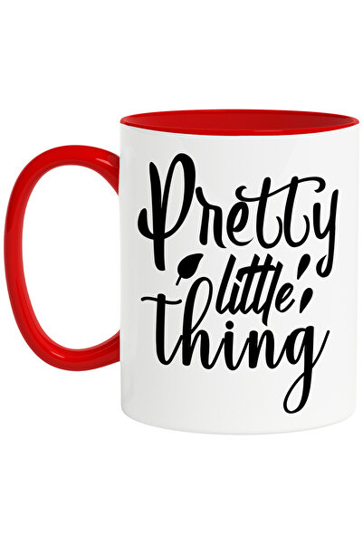 StoryGift Romania Cana pentru micutii carora le oferi afectiune cu mesajul in engleza "Pretty litt, Cu Maner Rosu STG