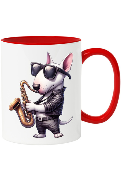 StoryGift Romania Cana cu un catel care canta la saxofon | ilustratie | ochel...