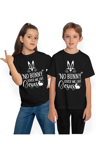 StoryGift Romania Tricou Copii cu mesajul in engleza "No bunny loves me like Jesus" - niciun iepure nu ma iu