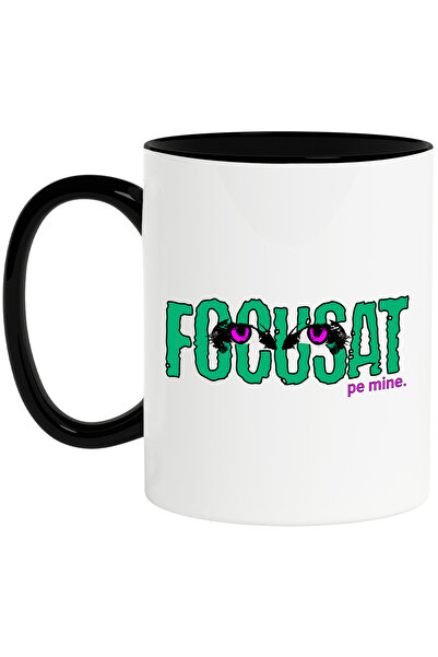 StoryGift Romania Cana Ochii de femeie mov, Text FOCUSAT PE MINE, 330ml, Cera...