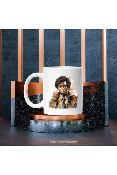 StoryGift Romania Cana Cu Jules Winnfield, Pulp Fiction, Personaj Fictiv, Multicolor 330 ml, Ceram, Cu Maner Alb