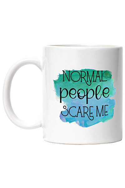 StoryGift Romania Cana cu mesajul "Normal people scare me", ilustratie, amuza...