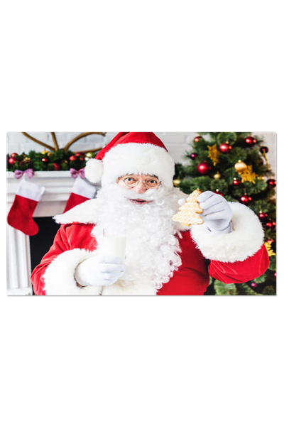 StoryGift Romania Tablou Canvas Mos Craciun Fericit Tinand O Fursecura Ginger...