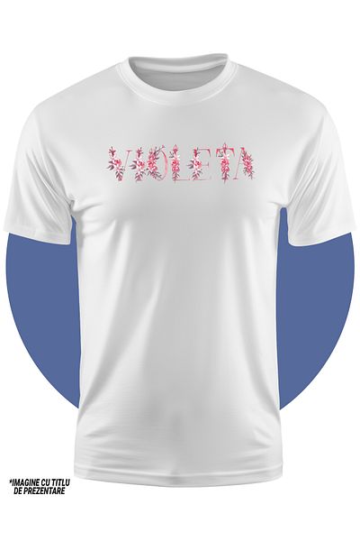 StoryGift Romania Tricou Copii Fete Cu Numele Violeta, Floral, Colorat, Creativ, Frumos, Unicat 100% Bumbac,