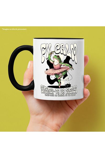 StoryGift Romania Ballerina frog mug keep calm and enjoy the music, I love dancing, 330ml, Ceram, Cu, STG