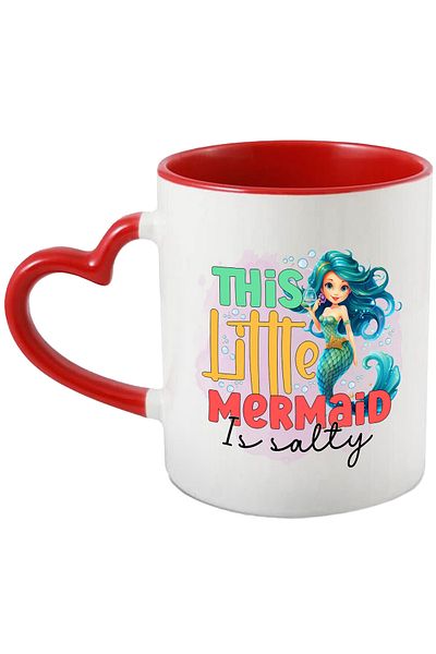 StoryGift Romania Mug with the message "This little mermaid is salty", summer, vacation, relaxation, leave, With ,STG