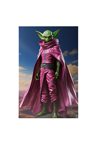 StoryGift Romania Tablou Canvas: Maestrul Yoda Din Star Wars In Costum Roz Aflat In Desert -pentru Iubitorii Tri