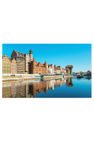 StoryGift Romania Tablou Canvas Macara Pe Raul Motawa Gdansk, Polonia, Canal,...