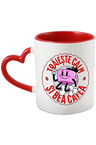 StoryGift Romania Cana cu Cana De Cafea Vesela Dans Text Traieste Calm Si Bea...