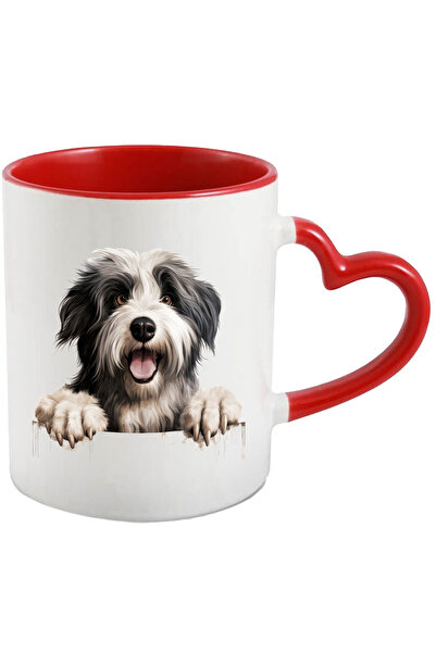 StoryGift Romania Cana cu un catel foarte blanos | ilustratie | energic | pentru iubitorii de cain, Cu Maner Inim STG