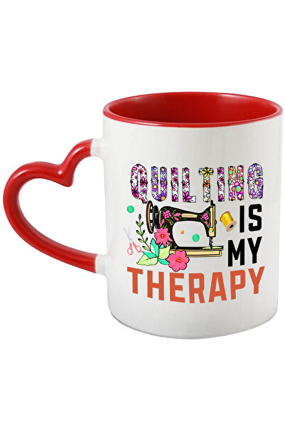 StoryGift Romania Cana cu mesajul "Quilting is my therapy", profesie, ilustra...