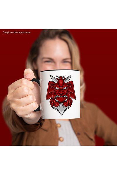 StoryGift Romania Mug With Totem, Devil, Bird, Monster, Wings, Horns, Multicolor 330 ml, Ceramics, With ,STG