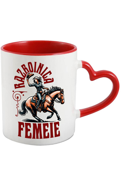 StoryGift Romania Cana femeie pe cal razboinica cowgirl, puternica, curaj, 33...