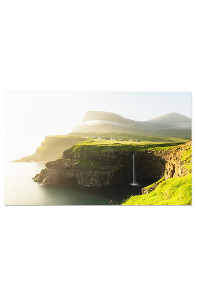 StoryGift Romania Tablou Canvas: Peisaj Uimitor In Insulele Feroe - Cascada I...