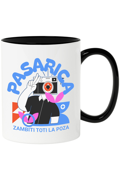 StoryGift Romania Cana cu Cor Uman Aparat Foto Vintige Hobby Fotografie Text ...