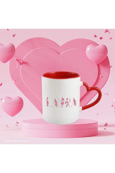 StoryGift Romania Mug With Name Laura, Floral, Colorful, Creative, Beautiful, Unique, 330ml, Ceramic, With,STG