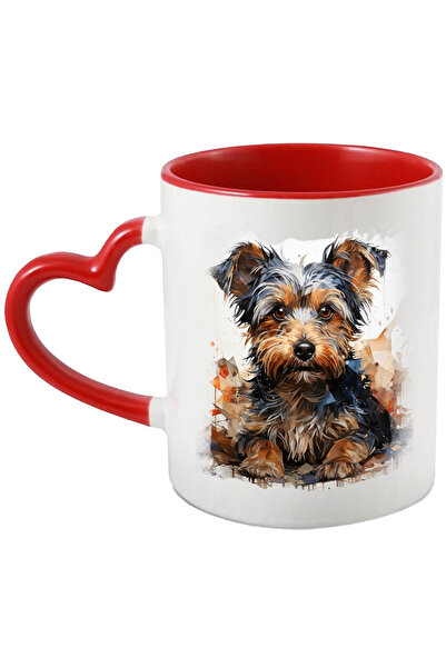 StoryGift Romania Cana Cu Catelus, Rasa, Yorkshire Terrier, Ilustratie Animal...