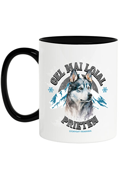 StoryGift Romania Cana Caine husky, text CEL MAI LOIAL PRIETEN, 330ml, Cerami...