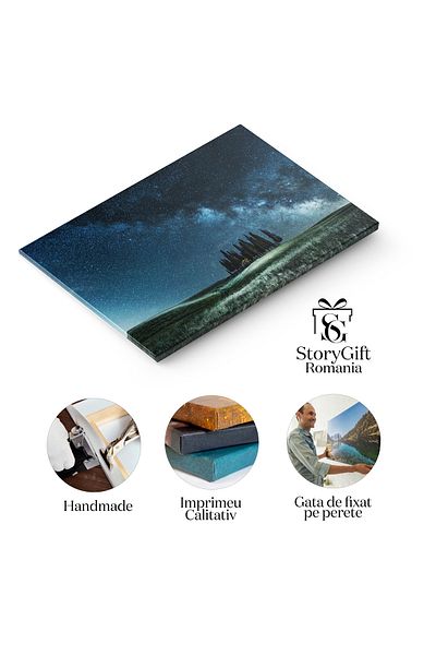 StoryGift Romania Tablou Canvas Calea Lactee Si Constelatii Astrofotografie, Noapte, Univers, Nebuloasa 3015