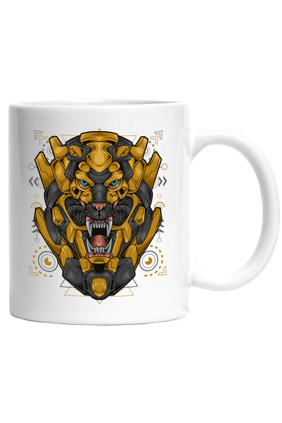 StoryGift Romania Cana Cu Felina, Robot, Cibernetic, Colti, Geometric, Multic...