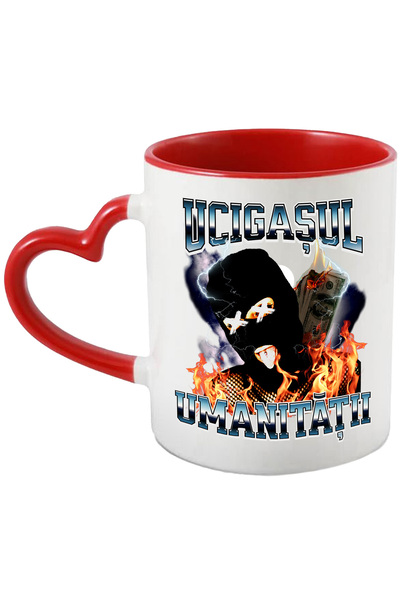StoryGift Romania Cana ucigasul umanitatii om cu masca in flacari, 330ml, Cer...