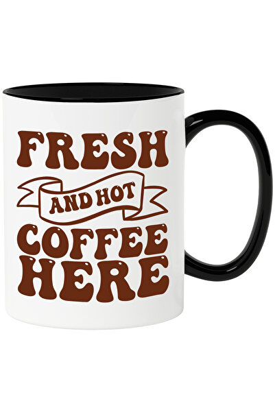 StoryGift Romania Cana cu textul "Fresh and hot coffee here" - cafea proaspat...