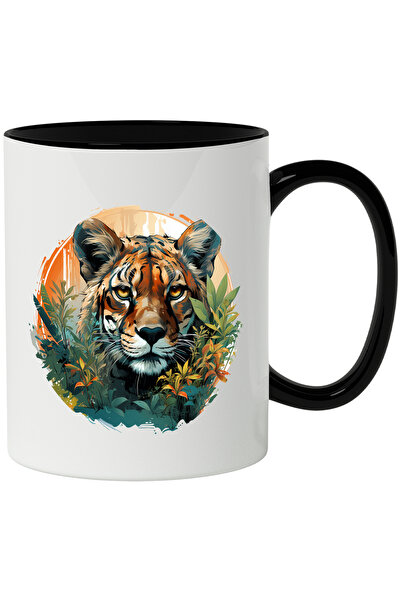 StoryGift Romania Cana Cu Tigru, Foliaj, Frunze, Exotic, Tropical, Animal, Mu...