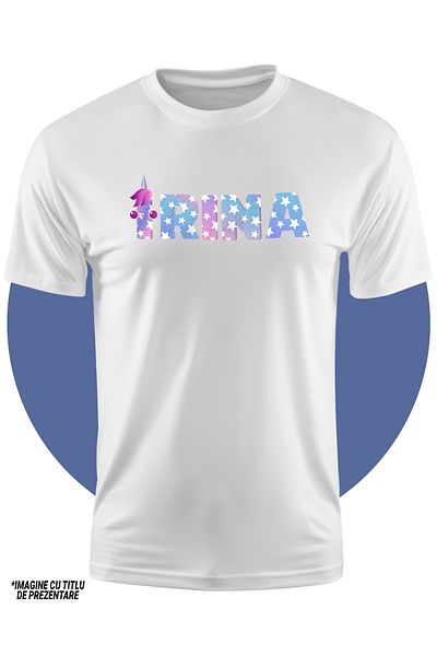 StoryGift Romania Kids Girls T-Shirt With Name Irina, Unicorn, Princess, Fairytale, Cute 100% Cotton, Plain